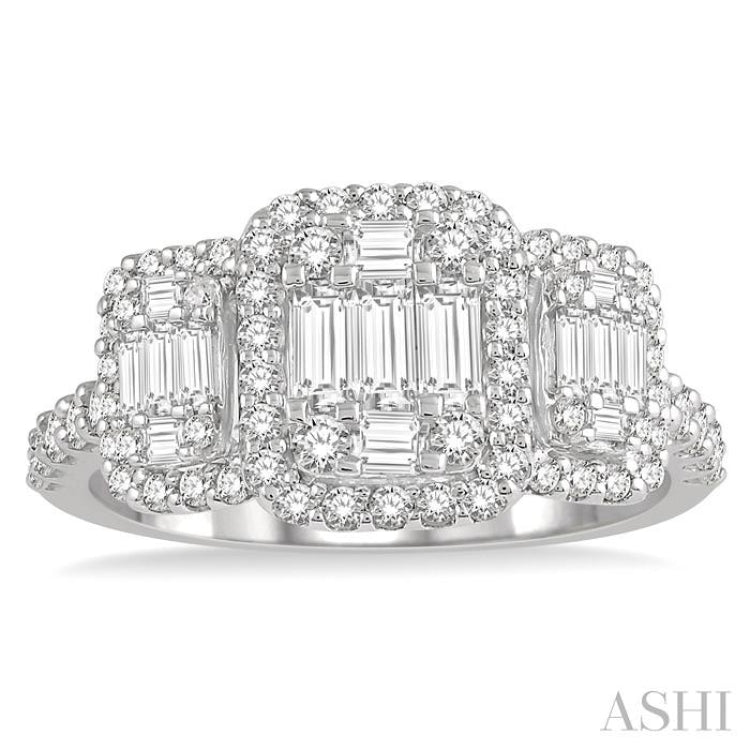 Past Present & Future Halo Fusion Diamond Engagement Ring