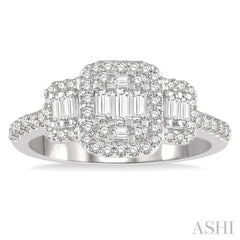 Past Present & Future Halo Fusion Diamond Engagement Ring