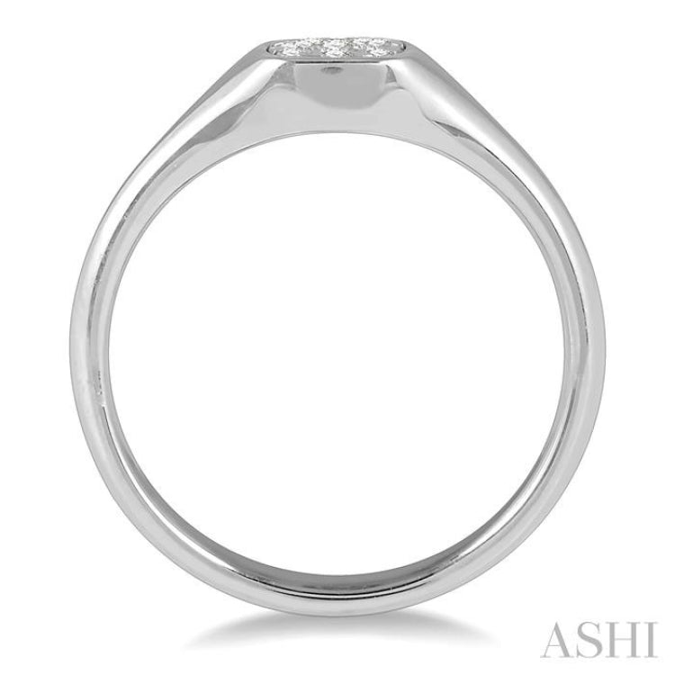 1/6 Ctw Cushion Shape Lovebright Diamond Ring in 14K White Gold