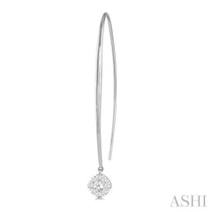 1/3 Ctw Cushion Shape Lovebright Round Cut Diamond Earring in 14K White Gold