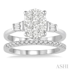 Oval Shape Lovebright Diamond Wedding Set