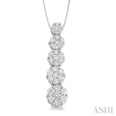 Round Shape Journey Cluster Diamond Pendant