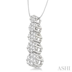 Round Shape Journey Cluster Diamond Pendant