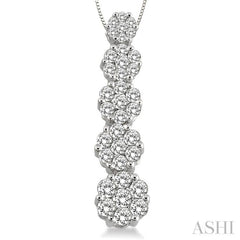 Round Shape Journey Cluster Diamond Pendant