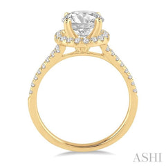 Round Shape Semi-Mount Halo Diamond Engagement Ring