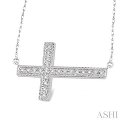 Sideway Cross Diamond Pendant