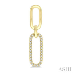 1/6 Ctw Round Cut Diamond Paperclip Earring in 14K Yellow Gold
