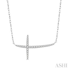 Sideway Cross Diamond Necklace