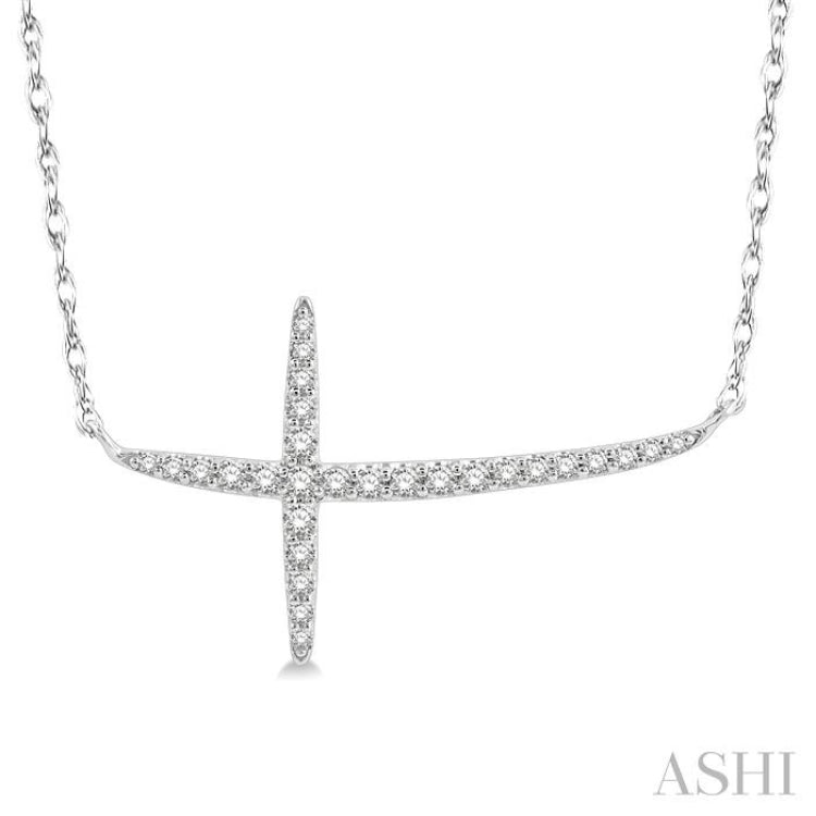 Sideway Cross Diamond Necklace