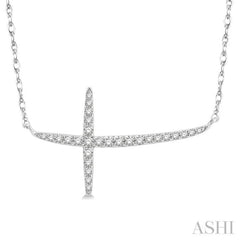 Sideway Cross Diamond Necklace