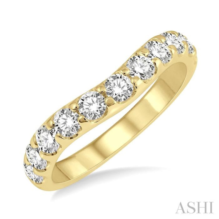 Curved Diamond Wedding Band