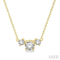 Round Shape Past Present & Future Diamond Necklace