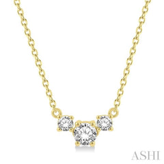 Round Shape Past Present & Future Diamond Necklace