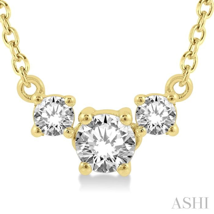 Round Shape Past Present & Future Diamond Necklace