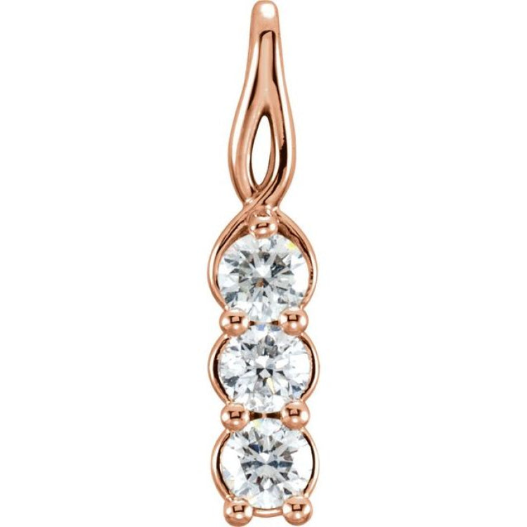 Platinum 9/10 CTW Natural Diamond Three-Stone Pendant