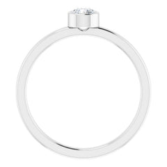 14K White 4 mm Natural Diamond Ring