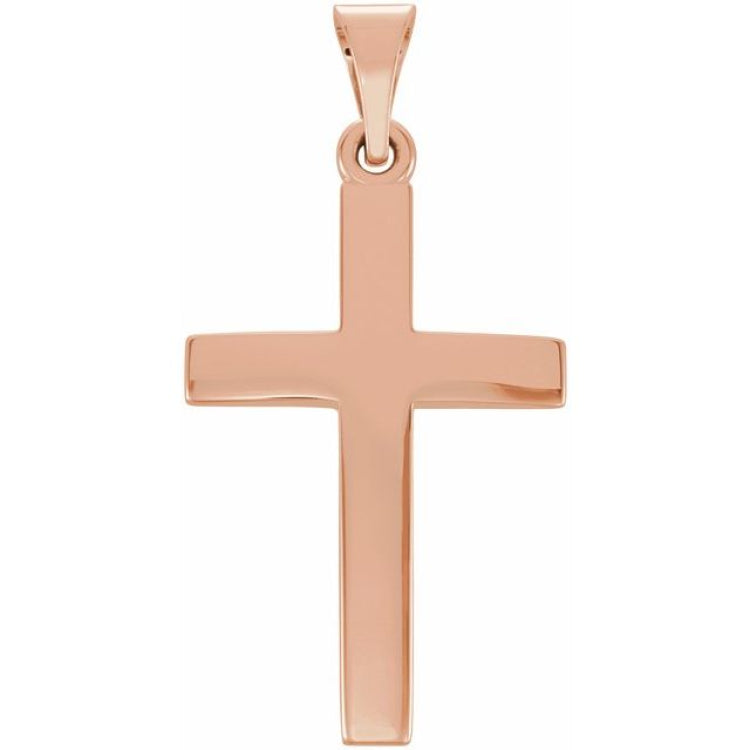 14K Rose Cross Pendant