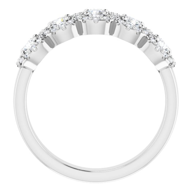 14K White 3/4 CTW Natural Diamond Anniversary Band