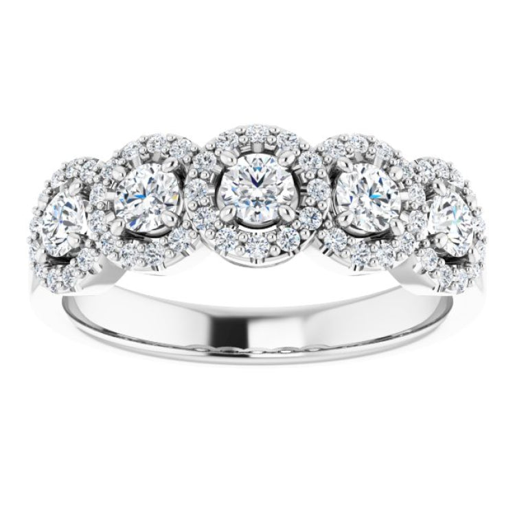 14K White 3/4 CTW Natural Diamond Anniversary Band