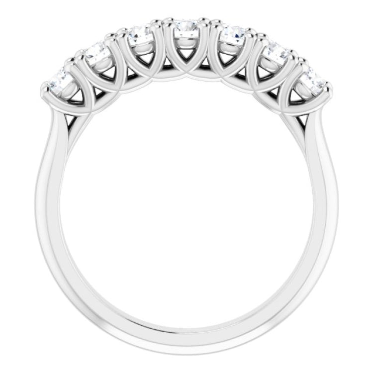 14K White 3/4 CTW Natural Diamond Seven-Stone Anniversary Band