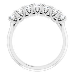 14K White 3/4 CTW Natural Diamond Seven-Stone Anniversary Band