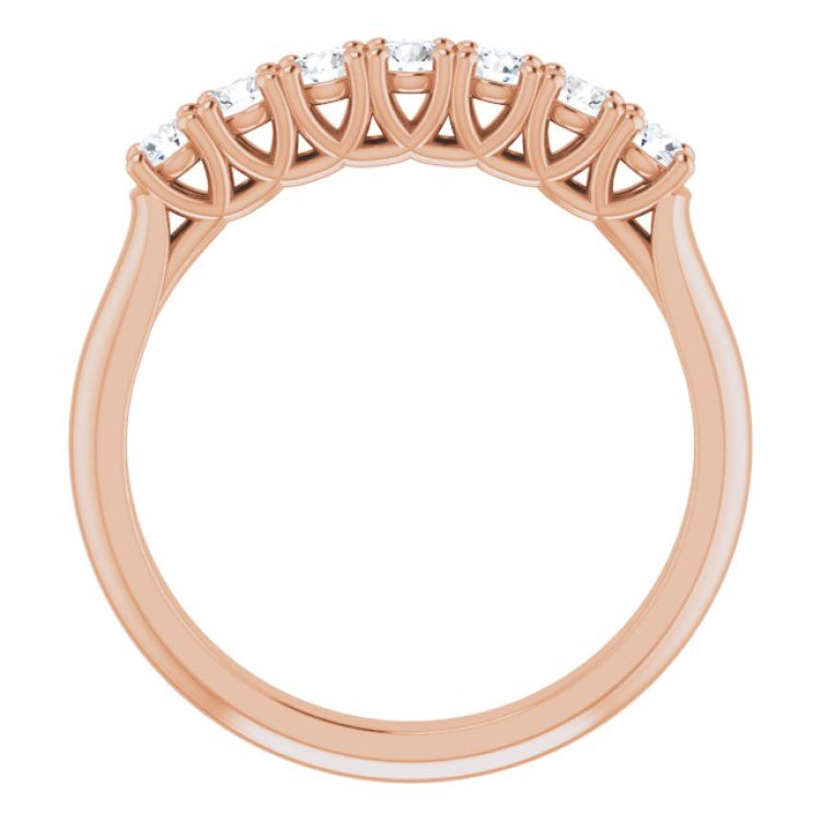 14K Rose 3/8 CTW Natural Diamond Anniversary Band