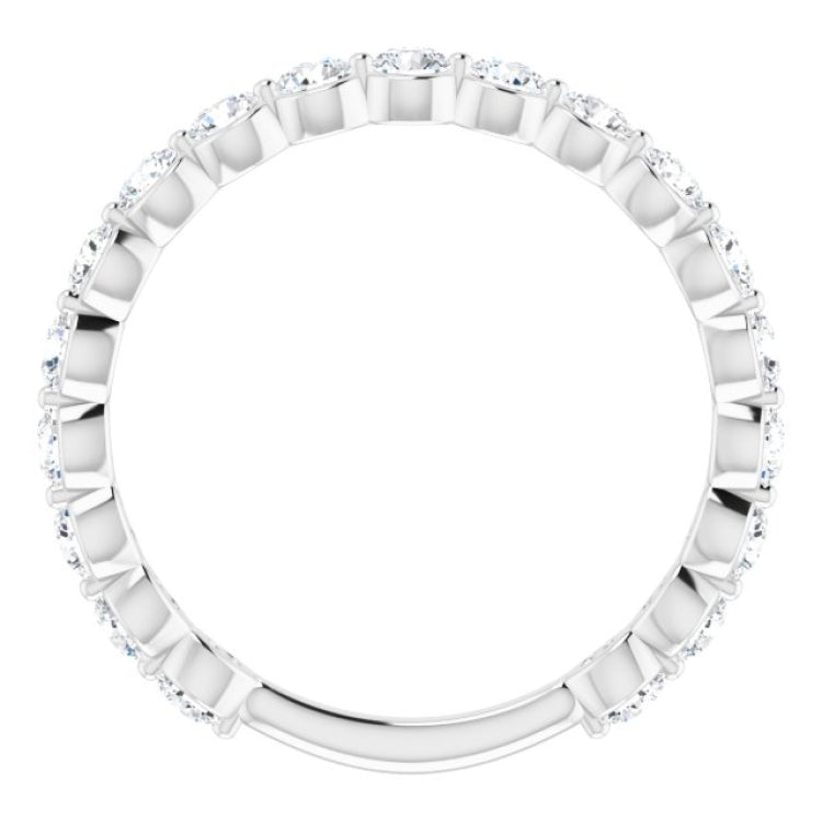14K White 1 1/6 CTW Natural Diamond Anniversary Band
