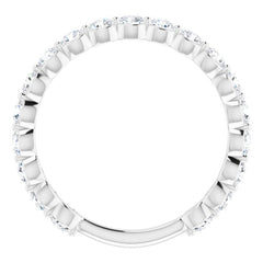 14K White 1 1/6 CTW Natural Diamond Anniversary Band
