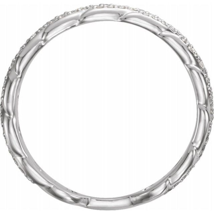 14K White 1/4 CTW Natural Diamond Stackable Link Ring