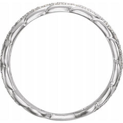 14K White 1/4 CTW Natural Diamond Stackable Link Ring