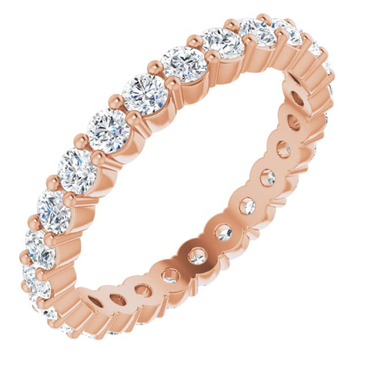 14K Rose 3/4 CTW Natural Diamond Eternity Band Size 4