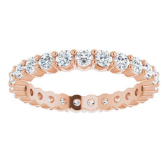 14K Rose 3/4 CTW Natural Diamond Eternity Band Size 4