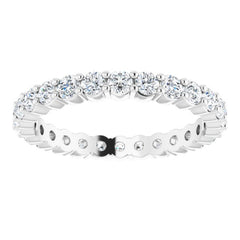 14K White 3/4 CTW Natural Diamond Eternity Band Size 4.5