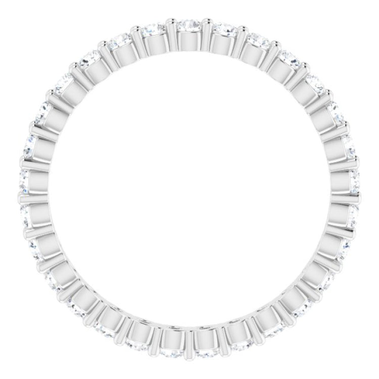 14K White 5/8 CTW Natural Diamond Eternity Band Size 4.5