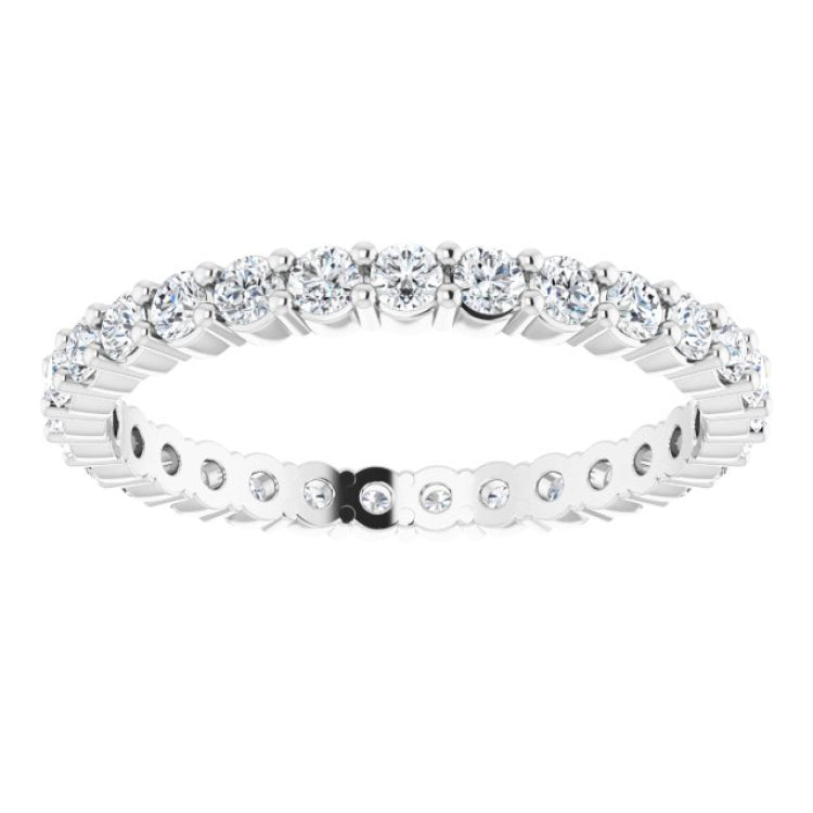 14K White 5/8 CTW Natural Diamond Eternity Band Size 4.5