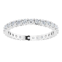 14K White 5/8 CTW Natural Diamond Eternity Band Size 4.5