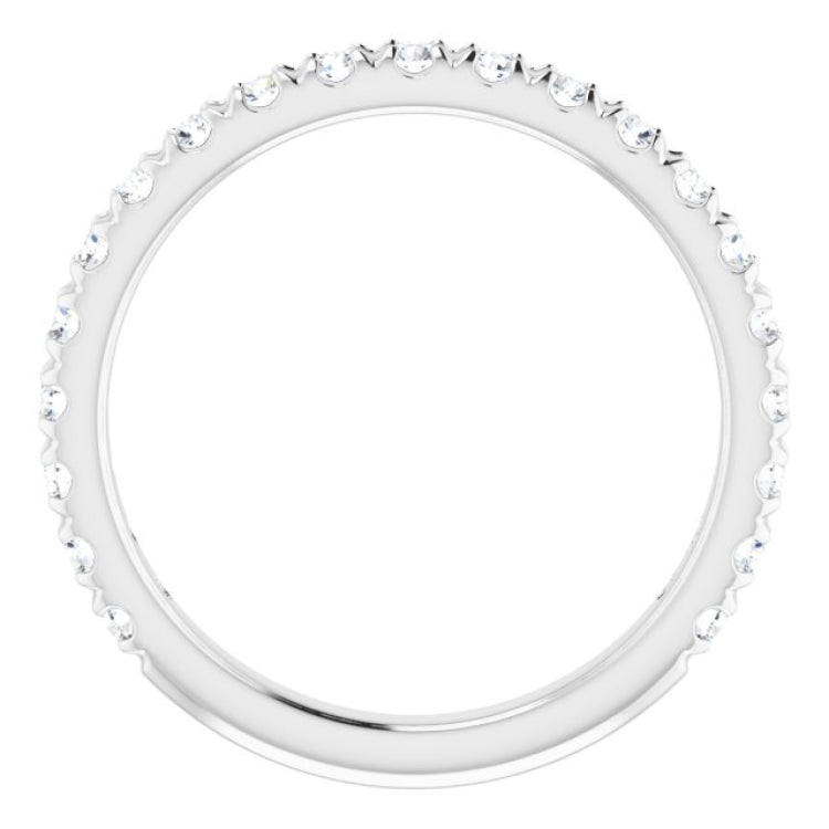14K White 1/2 CTW Natural Diamond French-Set Anniversary Band