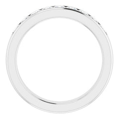 14K White 1 3/8 CTW Natural Diamond Band