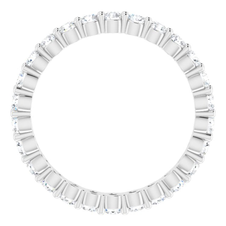 14K White 3/4 CTW Natural Diamond Eternity Band Size 5