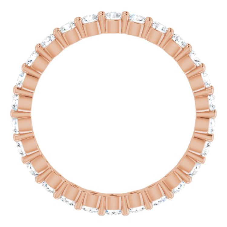 14K Rose 3/4 CTW Natural Diamond Eternity Band Size 6