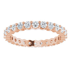 14K Rose 3/4 CTW Natural Diamond Eternity Band Size 6