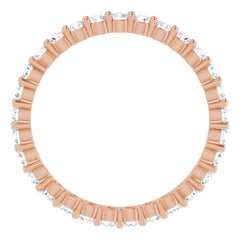 14K Rose 5/8 CTW Natural Diamond Eternity Band Size 5.5