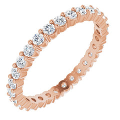 14K Rose 3/4 CTW Natural Diamond Eternity Band Size 6