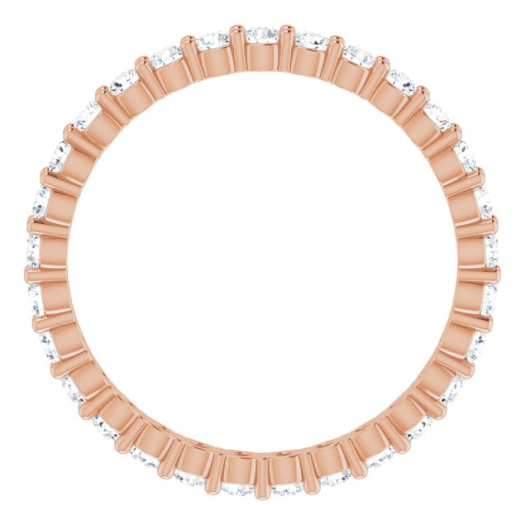 14K Rose 3/4 CTW Natural Diamond Eternity Band Size 6