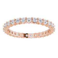 14K Rose 3/4 CTW Natural Diamond Eternity Band Size 8
