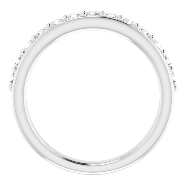 14K White 5/8 CTW Natural Diamond Anniversary Band