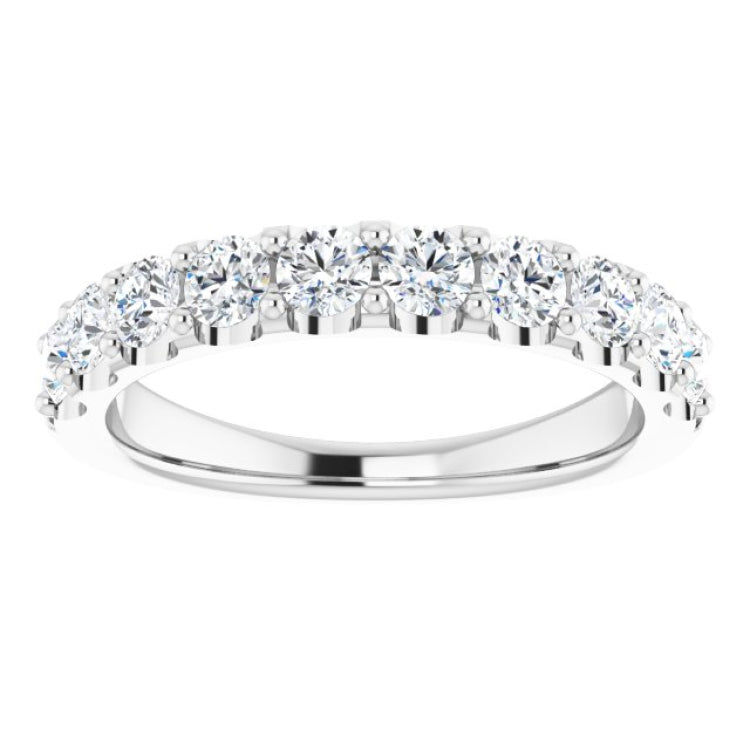 Platinum 9/10 CTW Natural Diamond Anniversary Band