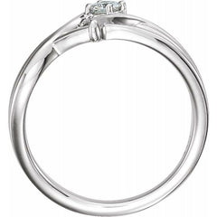 14K White 1/4 CT Natural Diamond Ring