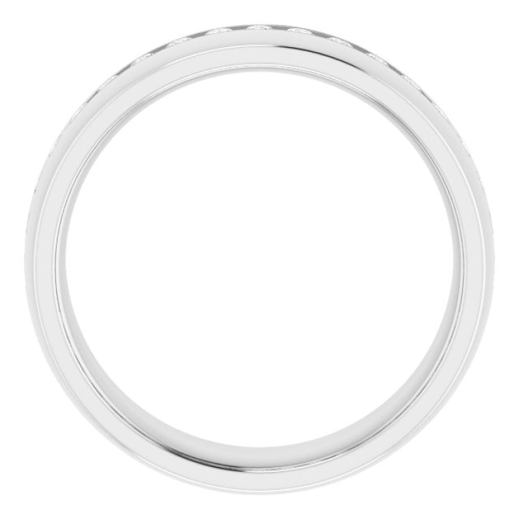 14K White 3/8 CTW Natural Diamond Band