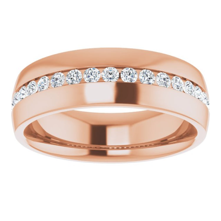 14K Rose 3/8 CTW Natural Black Diamond Band